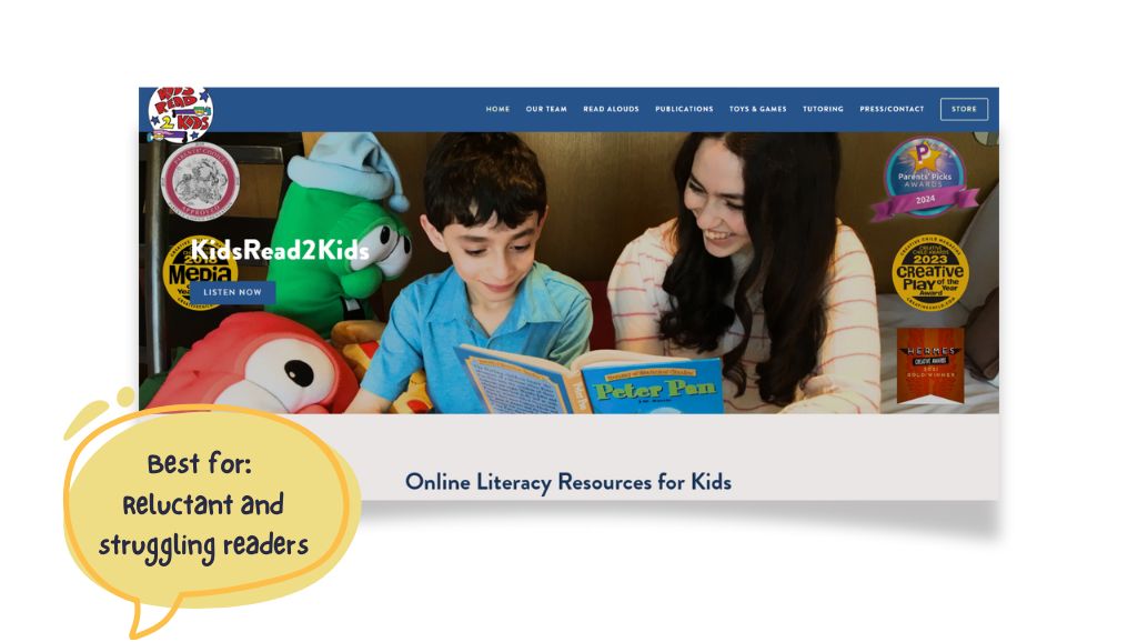 KidsRead2Kids. For reluctant and struggling readers